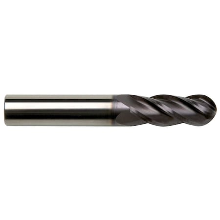 Gs Tooling 3/8" Diameter x 3/8" Shank 4-Flute Regular Length Ball Nose Typhoon Red Series Carbide End Mills 104766